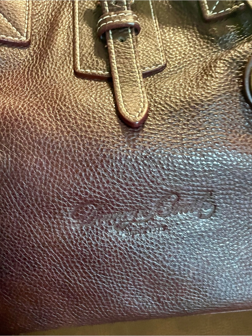 Dooney and Bourke, large Italian pebbled leather shoulder bag. NWOT - Picture 7 of 12